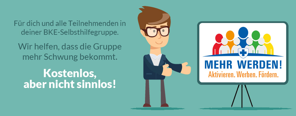 BKE-Projekt 2023 "MEHR WERDEN! Aktivieren. Werben. Fördern. Header Seminar Flipchart web